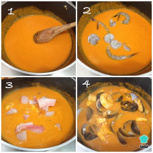 Recette de Zarzuela au poisson blanc et fruits de mer - Étape 8