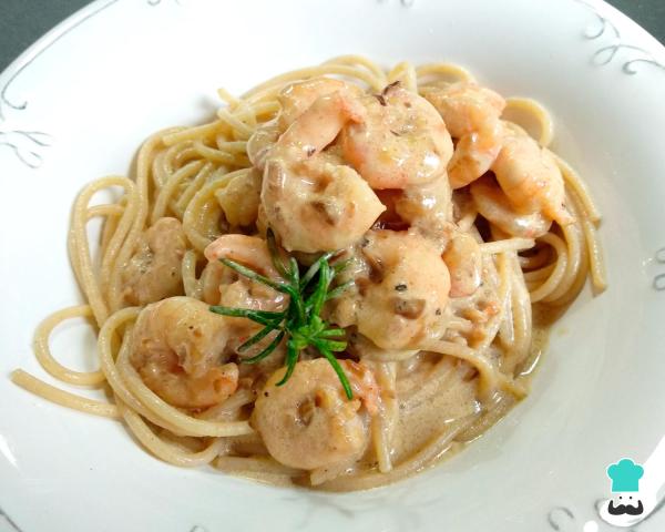 Recette de pâtes aux crevettes en sauce blanche - Étape 4