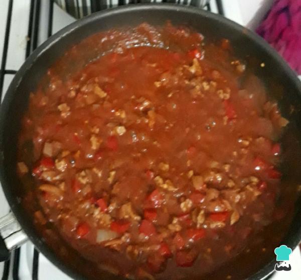 Recette de spaghettis aux grains entiers avec de la viande hachée - Étape 4