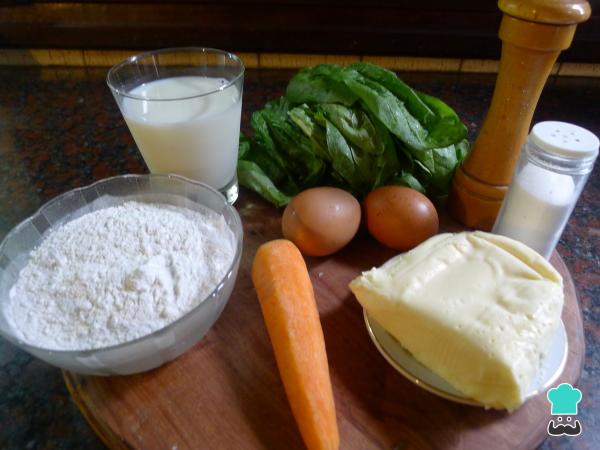 Recette Crêpes aux épinards, carottes et fromage - Étape 1