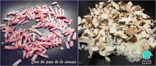 Recette de Tagliatelles à la boscaiola - Étape 2