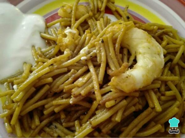 Recette de nouilles sautées aux crevettes