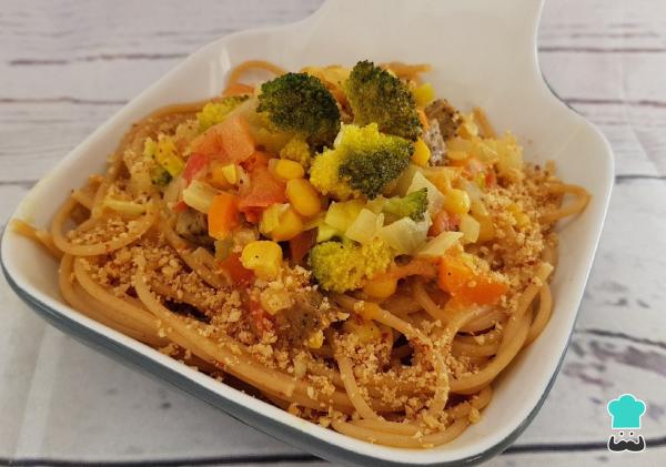 Recette de pâtes aux légumes et lait de coco