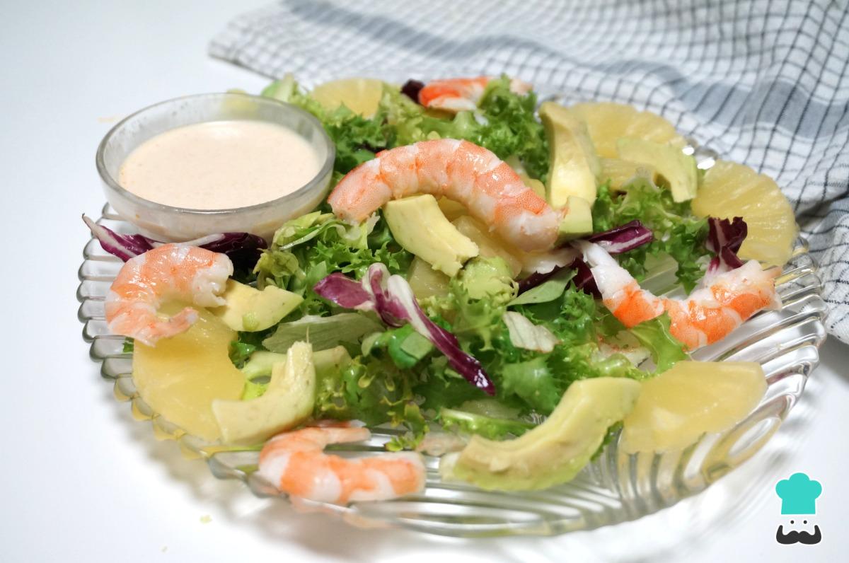 Recette de salade tropicale à la sauce rose