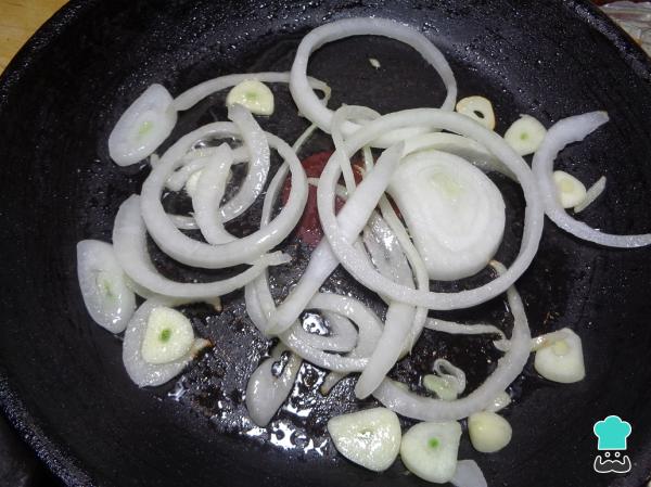 Recette de nouilles sèches aux trois piments - Étape 3