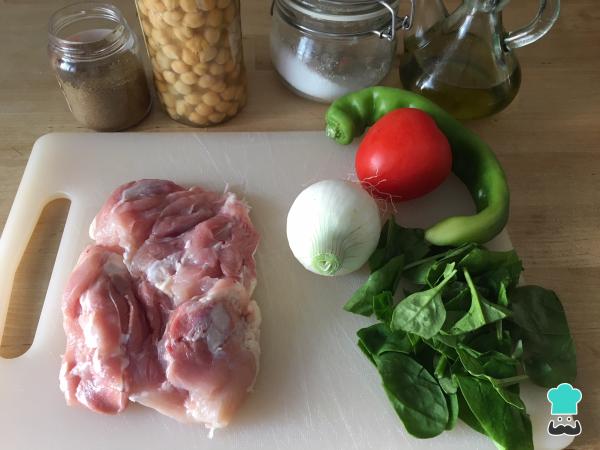 Recette de Salade tiède de pois chiches au poulet - Étape 1