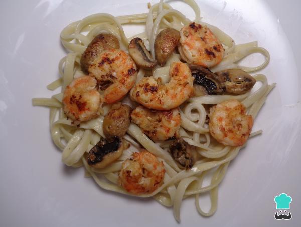 Recette de Nouilles aux crevettes et champignons - Étape 7