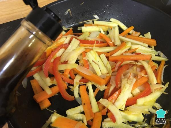 Recette Spaghetti aux légumes et soja - Étape 6
