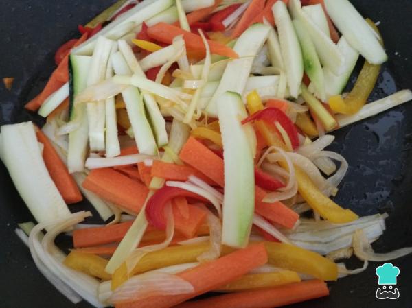 Recette de nouilles chinoises Trois délices - Étape 5