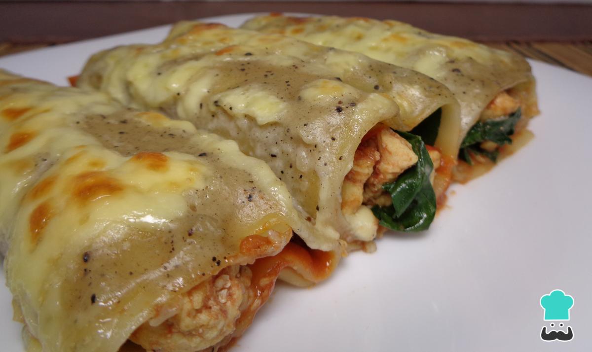 Recette de cannellonis de poulet aux épinards
