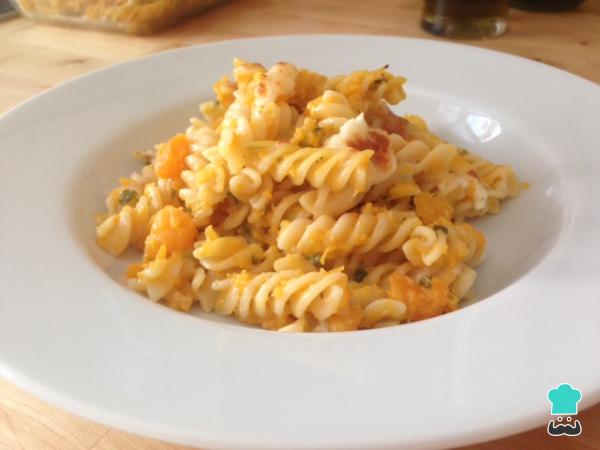 Recette de pâtes au potiron et fromage de chèvre