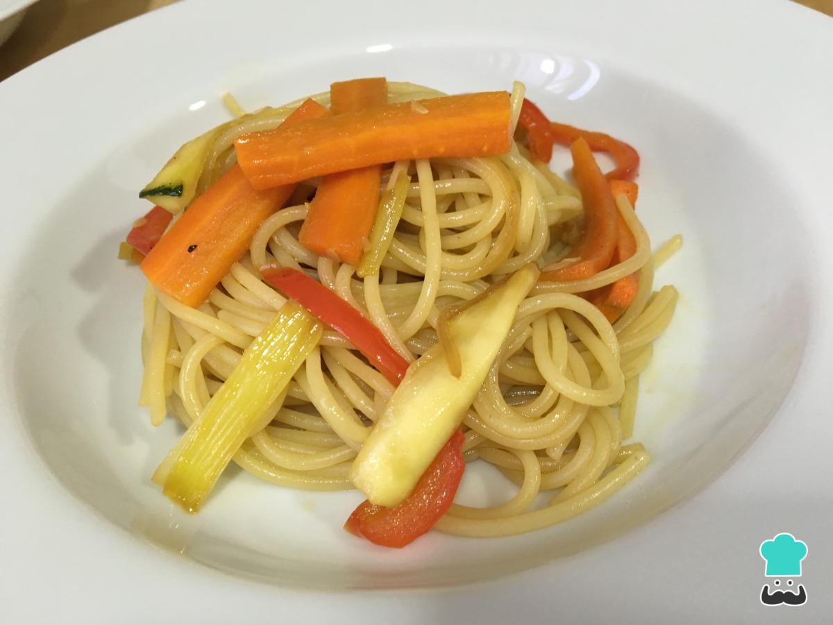 Recette de spaghetti aux légumes et soja