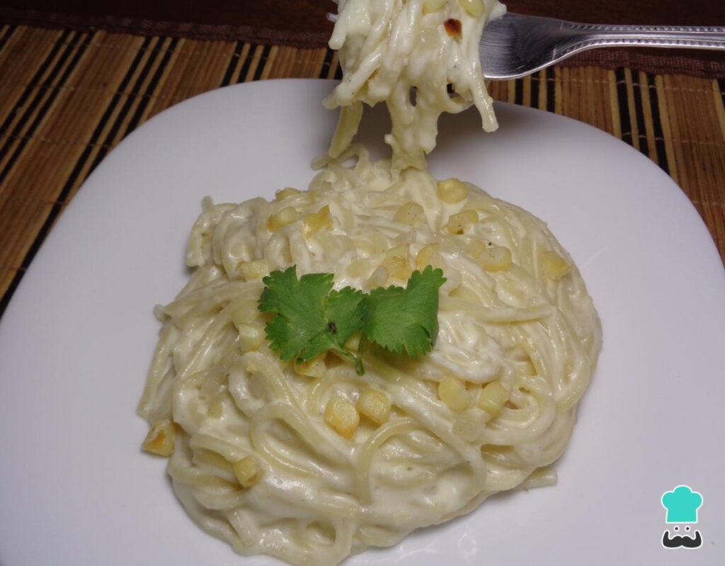 Recette de spaghettis à la crème de maïs
