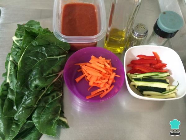 Recette de cannellonis aux légumes pour coeliaques - Étape 1