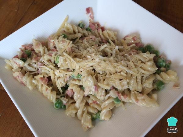 Recette de pâtes aux petits pois et bacon - Étape 7