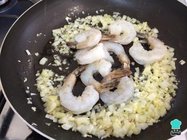 Recette Spaghetti aux crevettes - Étape 3