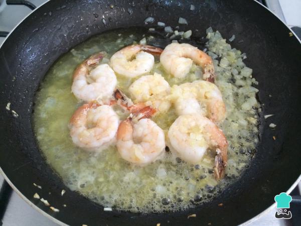 Recette Spaghetti aux crevettes - Étape 4