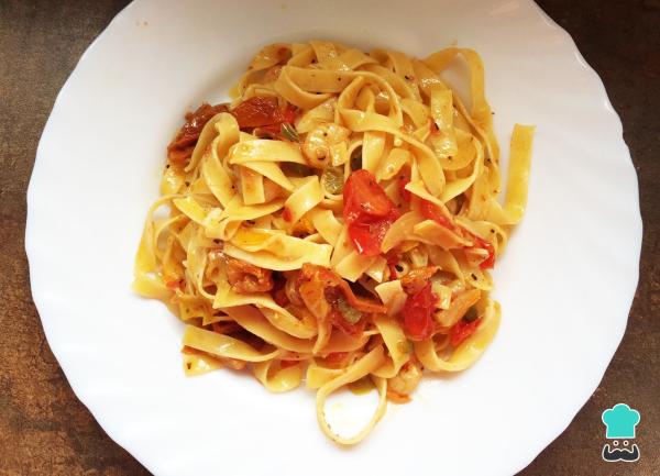 Recette de Fettuccine aux tomates séchées et crevettes - Étape 5
