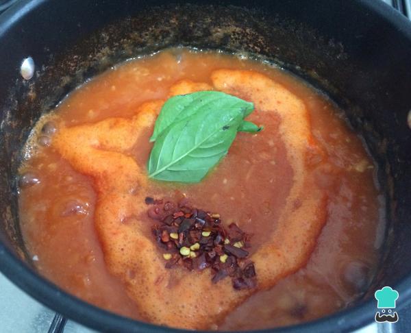 Recette de Pâtes arrabiata au poulet - Étape 4