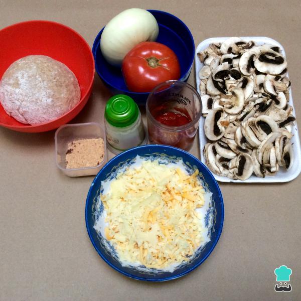 Recette de pizza végétarienne aux champignons - Étape 1