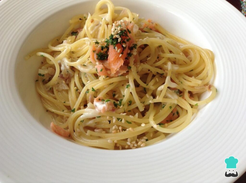 Recette de Spaghetti au saumon fumé