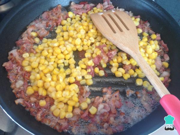 Recette de Spaghetti carbonara au maïs - Étape 3