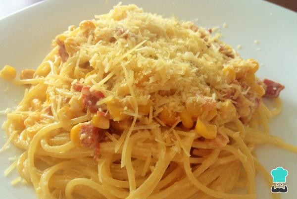 Recette de Spaghetti carbonara au maïs - Étape 7