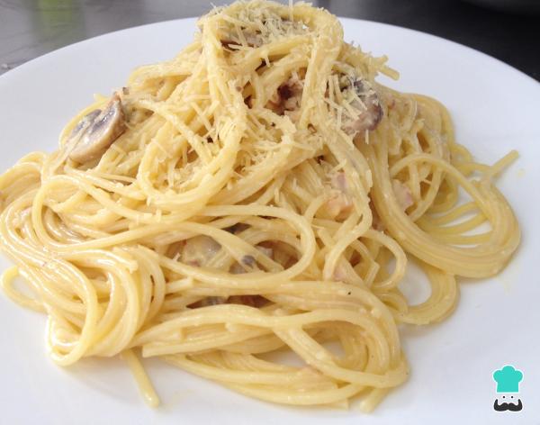 Recette Spaghetti carbonara aux champignons - Étape 7
