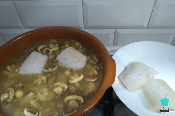 Recette Cabillaud aux champignons - Étape 6