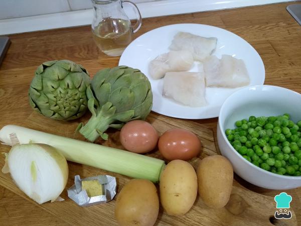 Recette Cabillaud aux artichauts - Étape 1