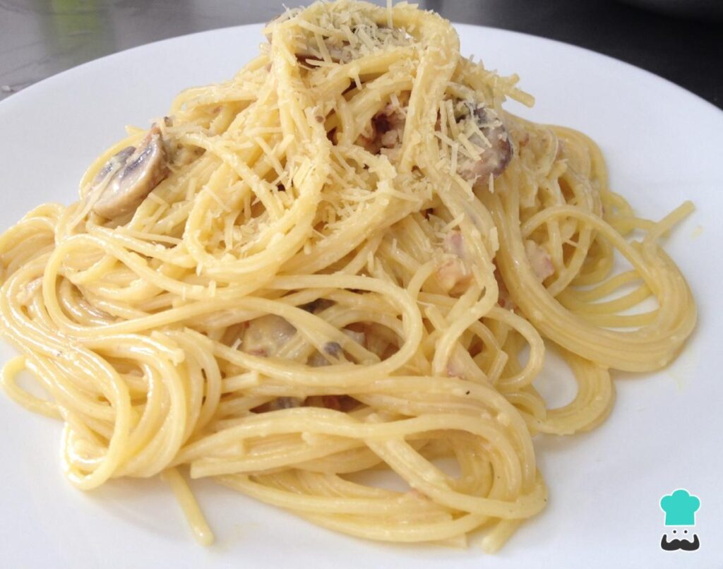 Recette de Spaghetti carbonara aux champignons