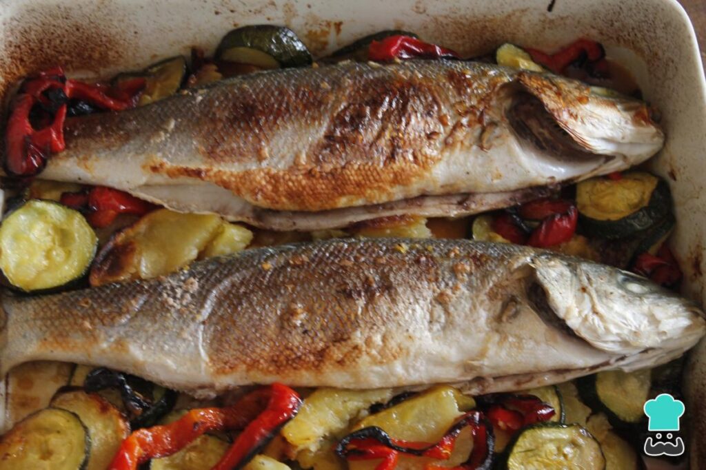 Recette de bar au four aux légumes