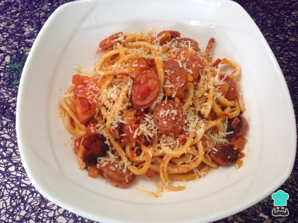 Recette de spaghettis au chorizo