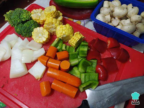 Recette d'Anticuchos végétariens - Étape 1