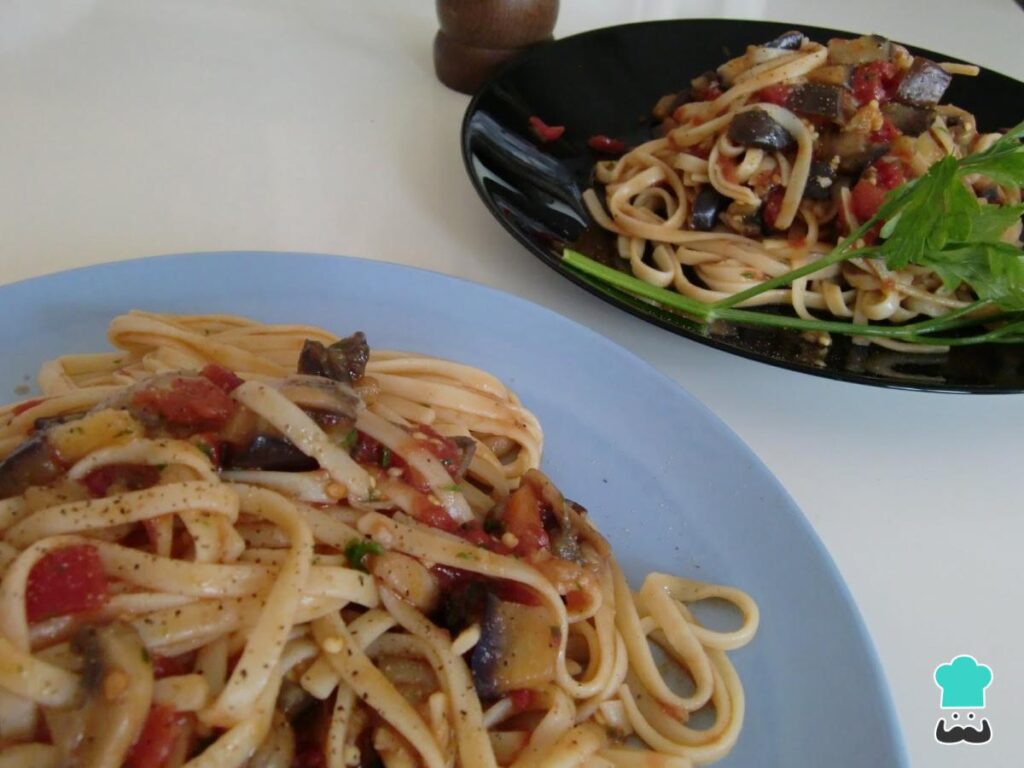 Recette de nouilles aux aubergines