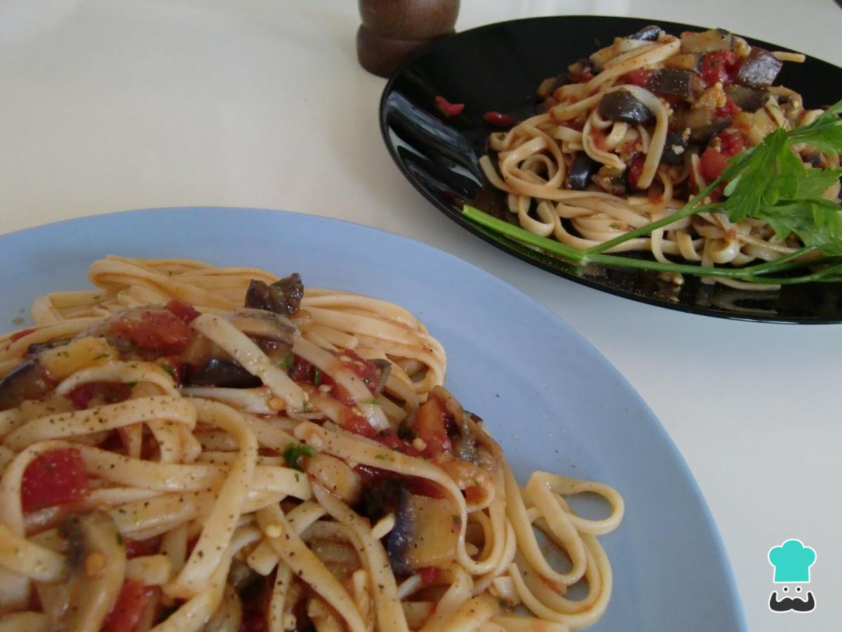 Recette de nouilles aux aubergines