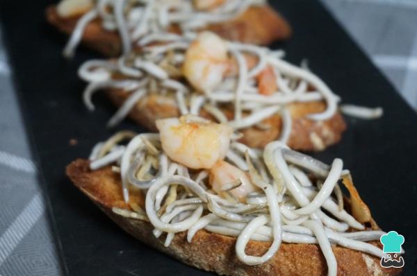 Recette de toasts à l'anguille et aux crevettes - Étape 6