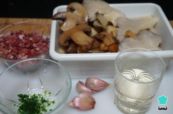 Recette Champignons au jambon - Étape 1
