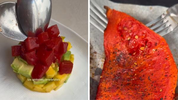 Marta Verona, chef : « Cela ressemble à un tartare de thon, mais il est fait avec 3 tranches de pastèque, de l'huile de sésame et de la sauce soja » - C'est ainsi que Marta Verona obtient une texture surprenante avec un fruit traditionnel