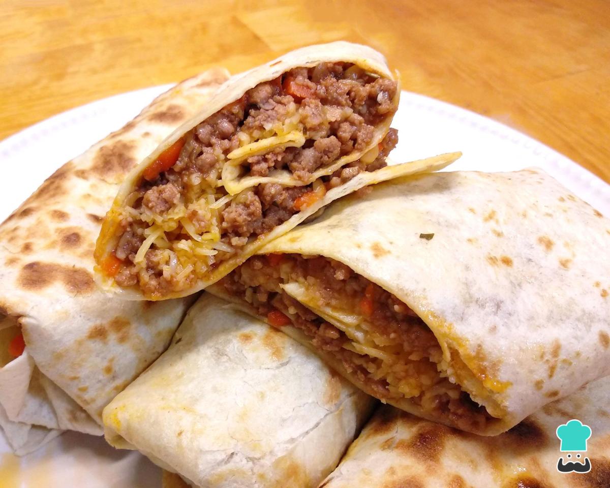 Recette de burritos à la viande et au fromage