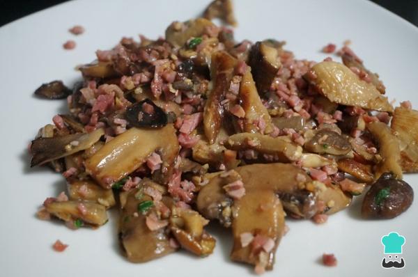 Recette de champignons au jambon