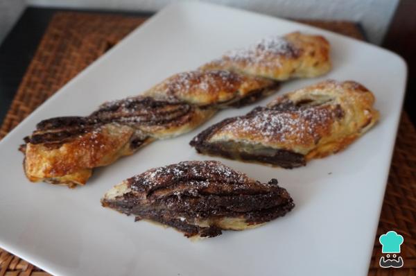 Recette de tresse de pâte feuilletée au chocolat et aux noix