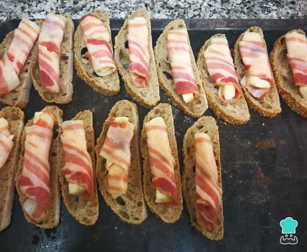 Recette de toasts au bacon et au fromage - Étape 2