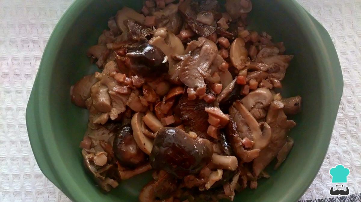 Recette de champignons sautés au jambon