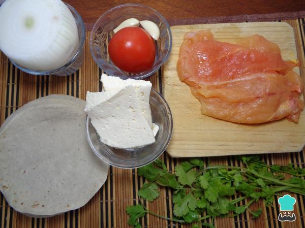 Recette de quesadillas au poulet mexicaines – Étape 1