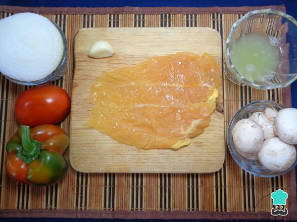 Recette de Fajitas au poulet et aux champignons - Étape 1