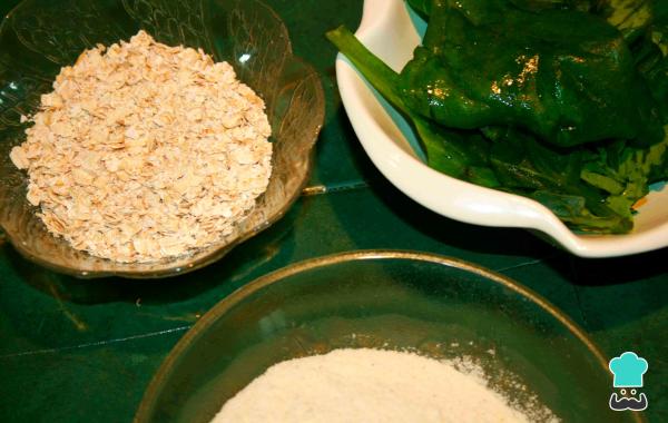 Recette d'arepas aux épinards et à l'avoine - Étape 1