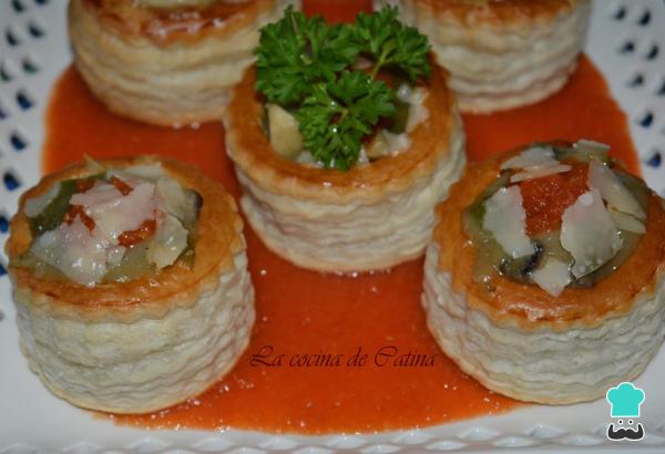 Recette de volovanes aux champignons et au fromage - Étape 2