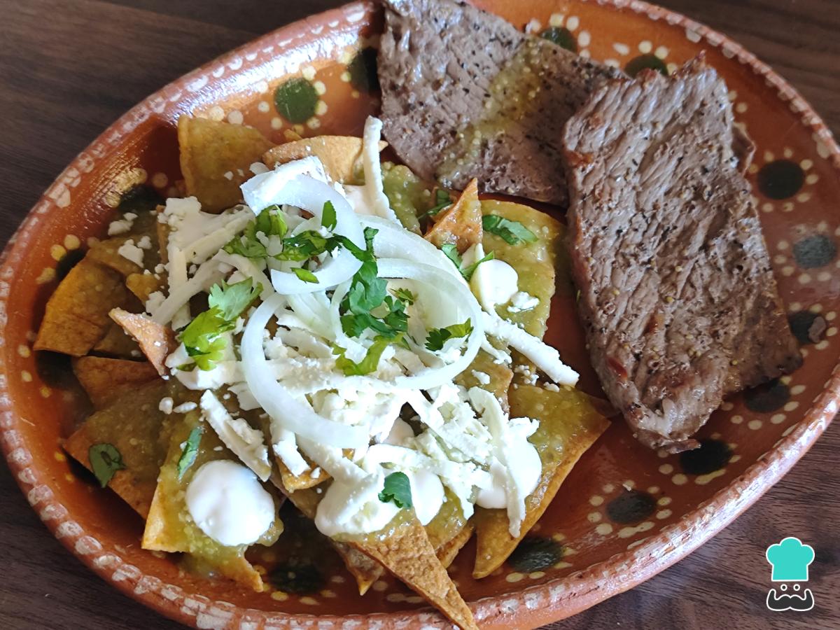 Chilaquiles verts avec recette de steak