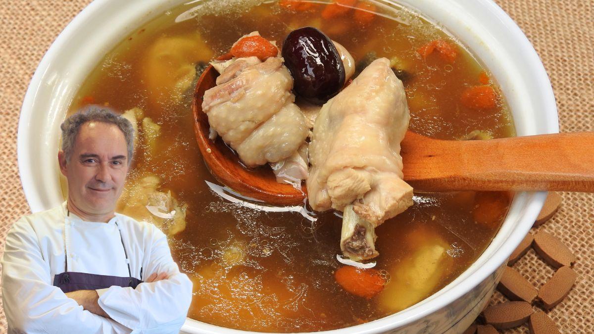 Ferran Adrià, chef : « Le bouillon de poulet le plus savoureux est composé de 3 carcasses, 80 g de carotte, 40 g de céleri et 130 g d'oignon »